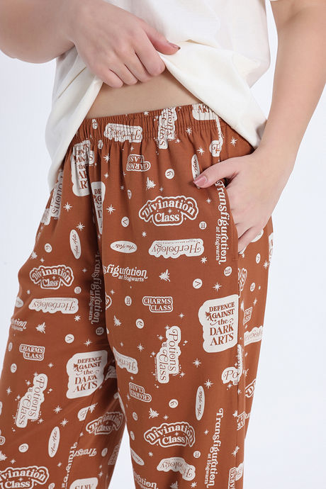 Zivame Harry Potter Knit Cotton Loungewear Set - Caremal Caf — image 9